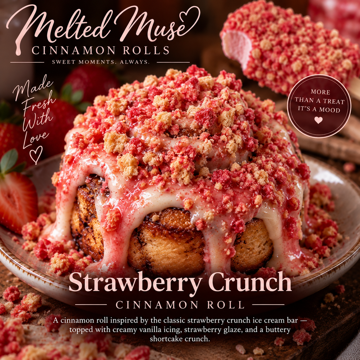 Strawberry Crunch Cinnamon Roll Packs
