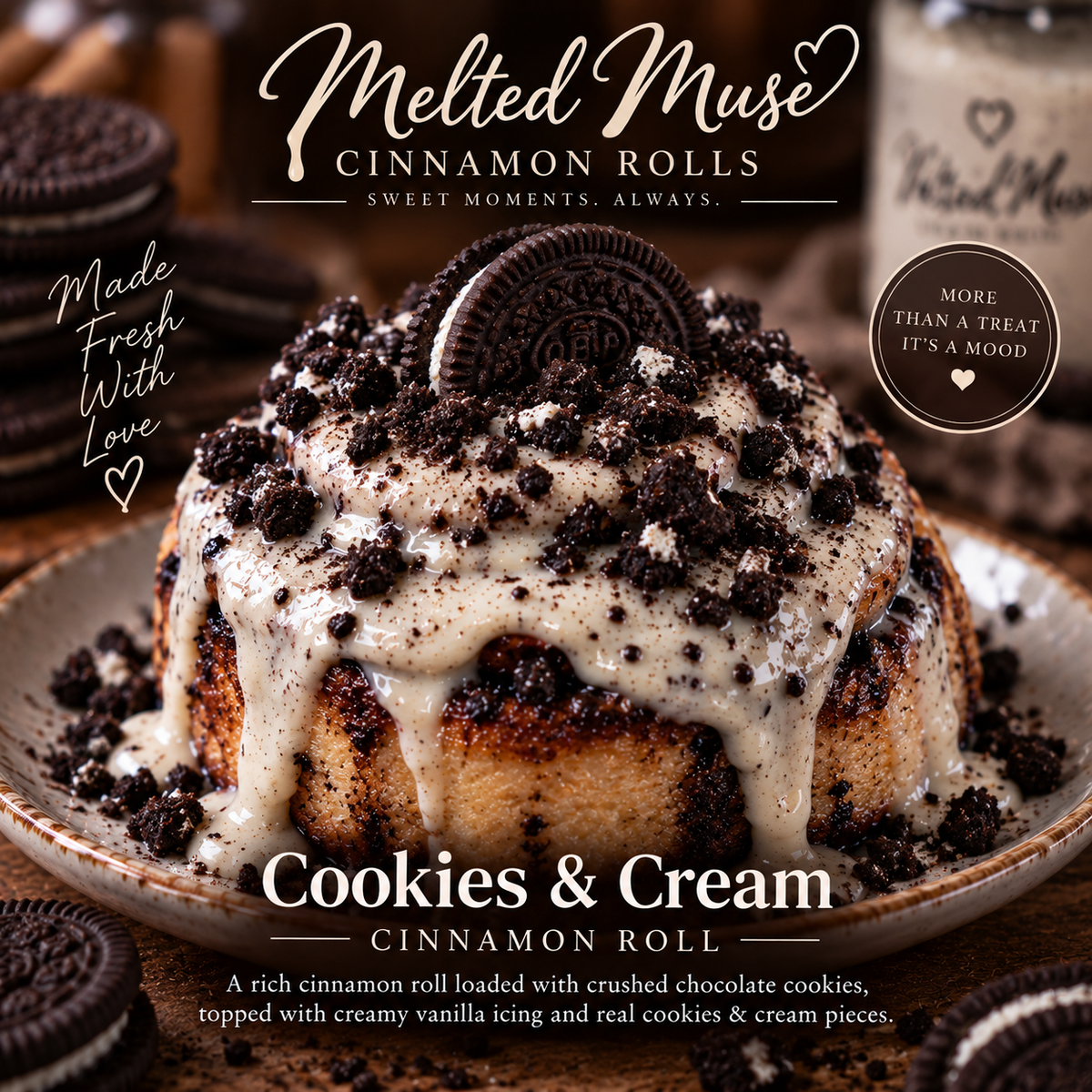 Cookies n’ Cream Cinnamon Rolls