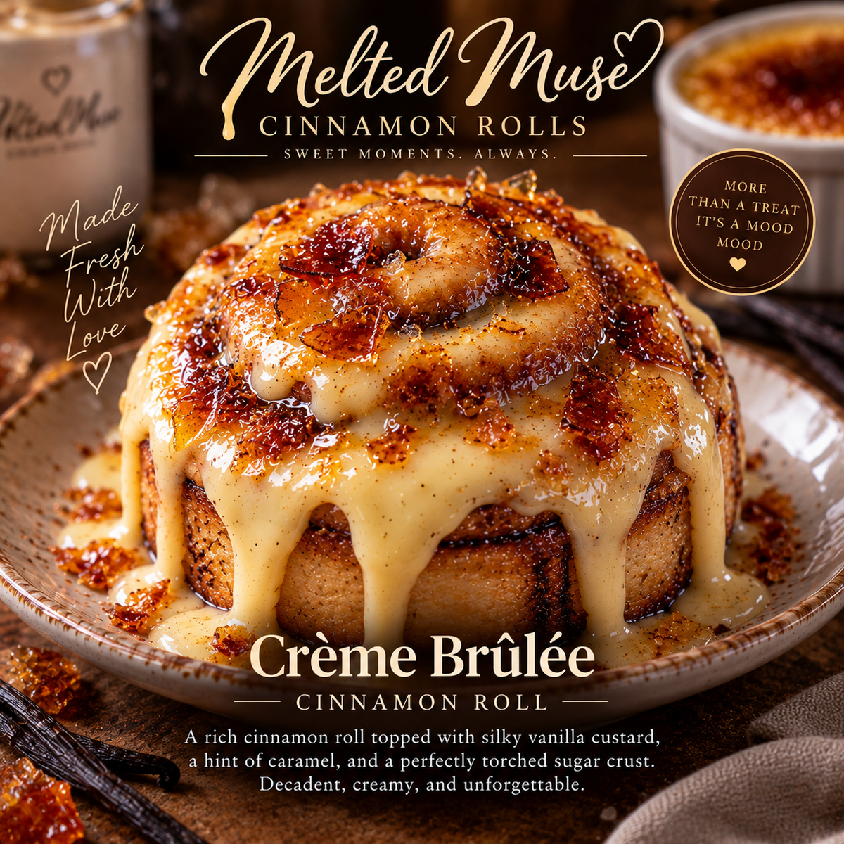 Crème Brûlée Cinnamon Roll