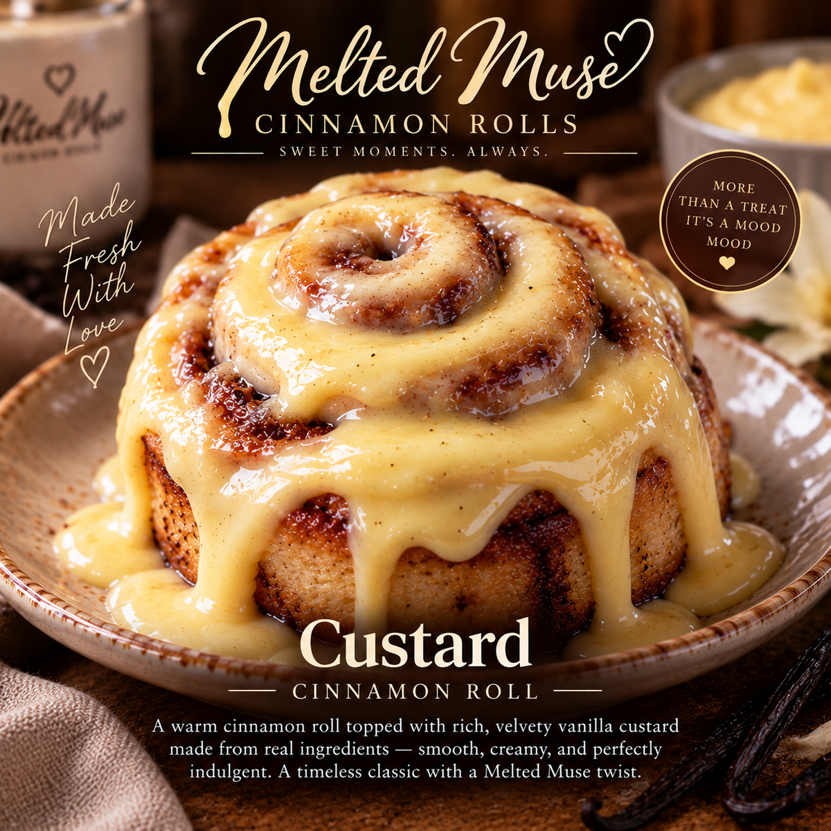 Custard Cinnamon Roll
